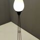 White Opaline Glass and Black Iron Floor Lamp by Stilnovo, Italy