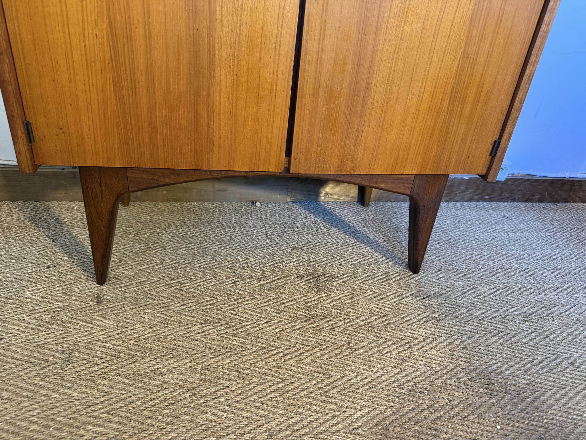 Vintage Scandinavian style sideboard in teak veneer and teak.