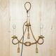 Vintage Twisted Wall Light Three Branches with Pendants