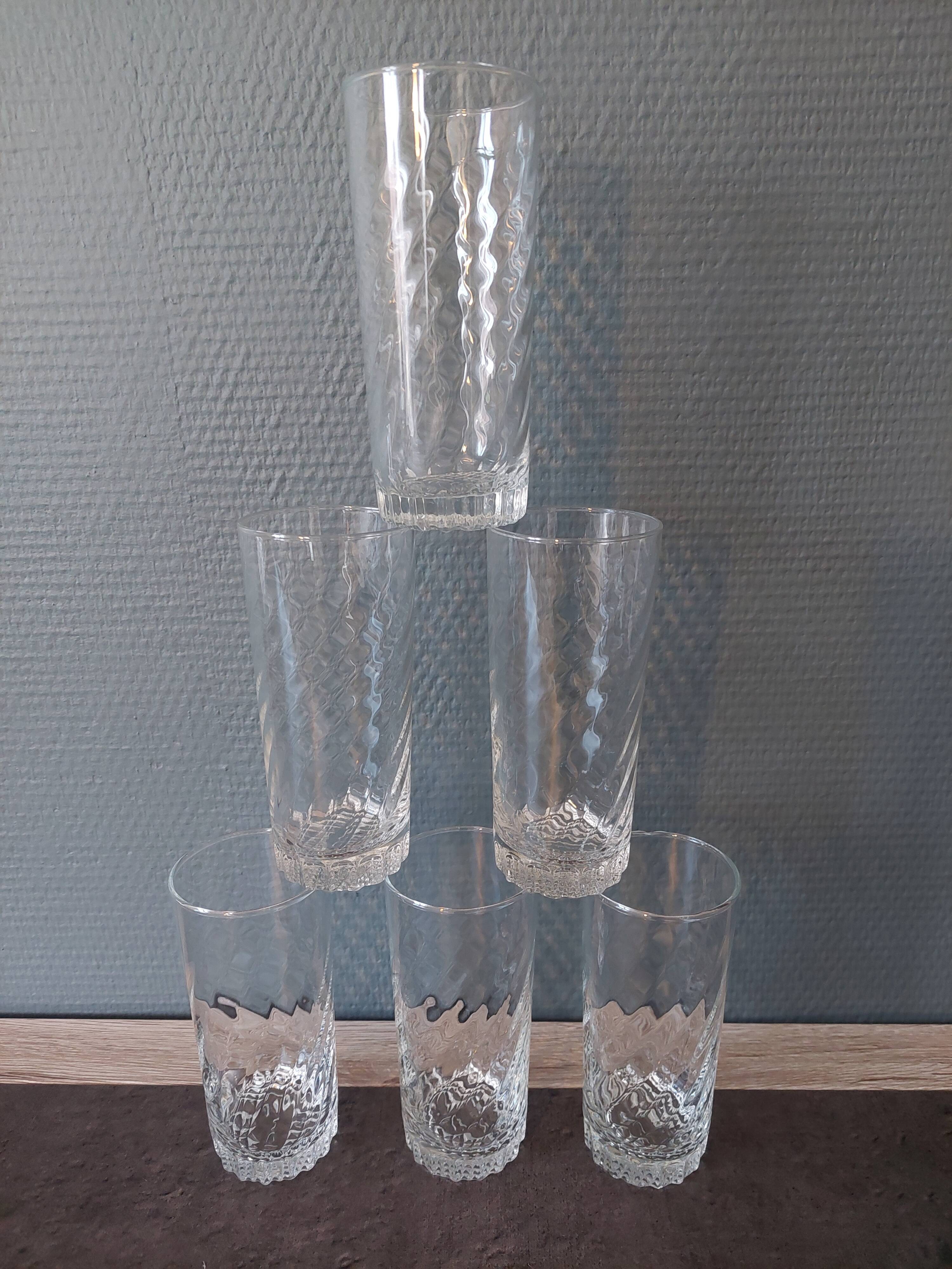 6 Vintage Shell glasses year 70