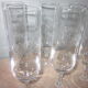8 champagne flutes in crystal engraved in relief model Matignon