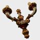 Paire d'appliques Louis XV en bois sculpté et polychrome – XIXe