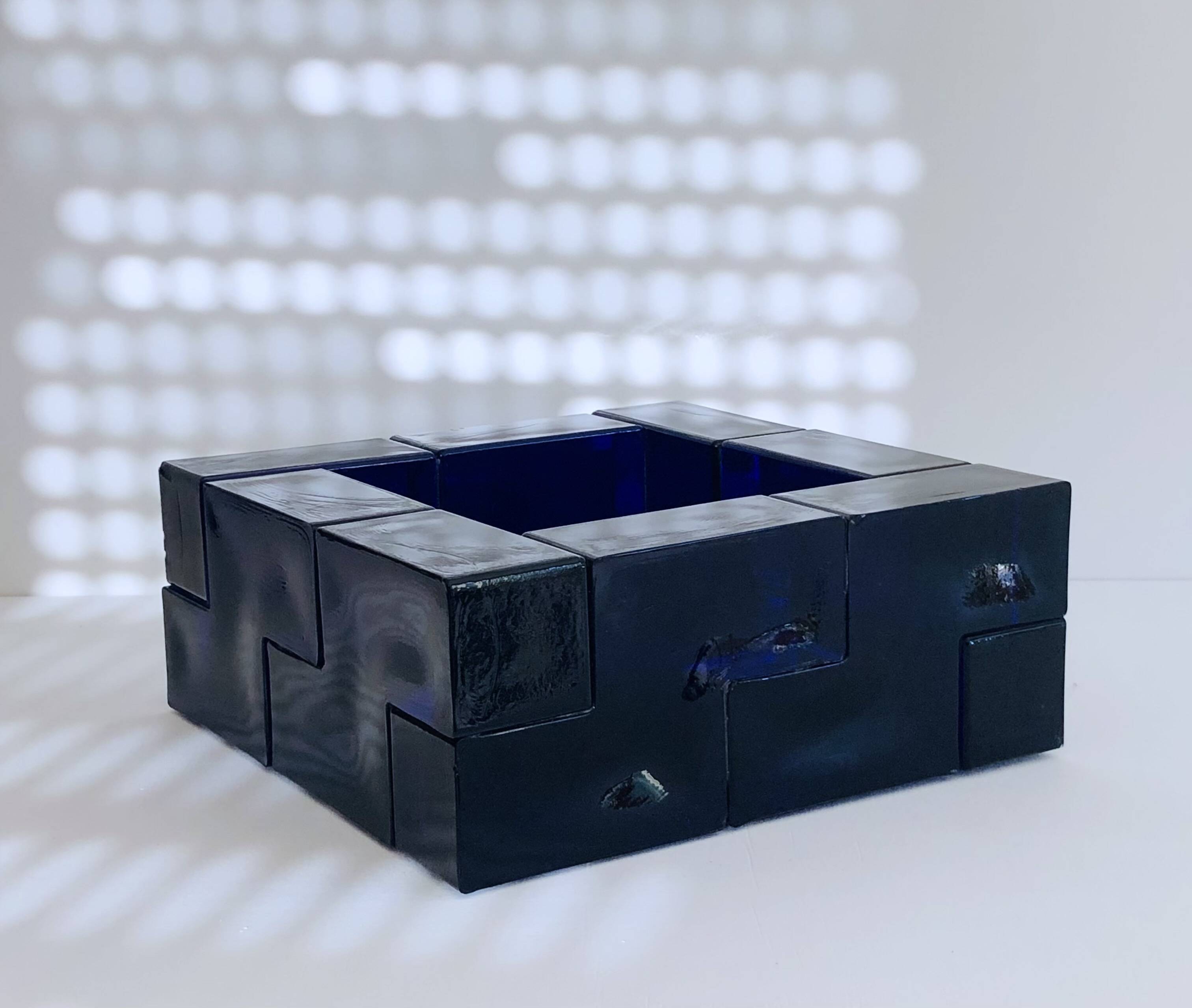 Blue Murano glass centerpiece, Italy 1960s