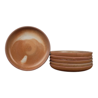 6 stoneware dessert plates