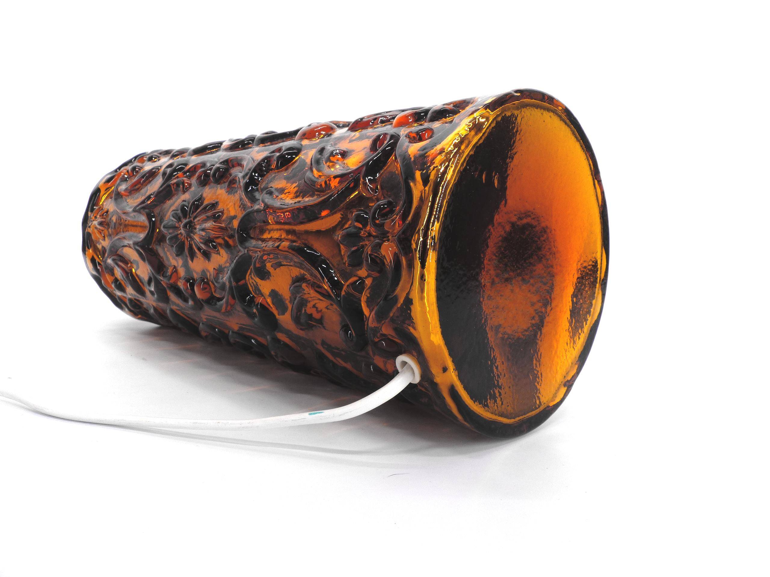 Scandinavian Gustaf Leek lamp in gold églomisé glass Orrefors 1960