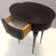 Table d'appoint, table de chevet ovale en hêtre noir ébénisé, Italie