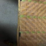 Old long chair rattan wicker garden armchair