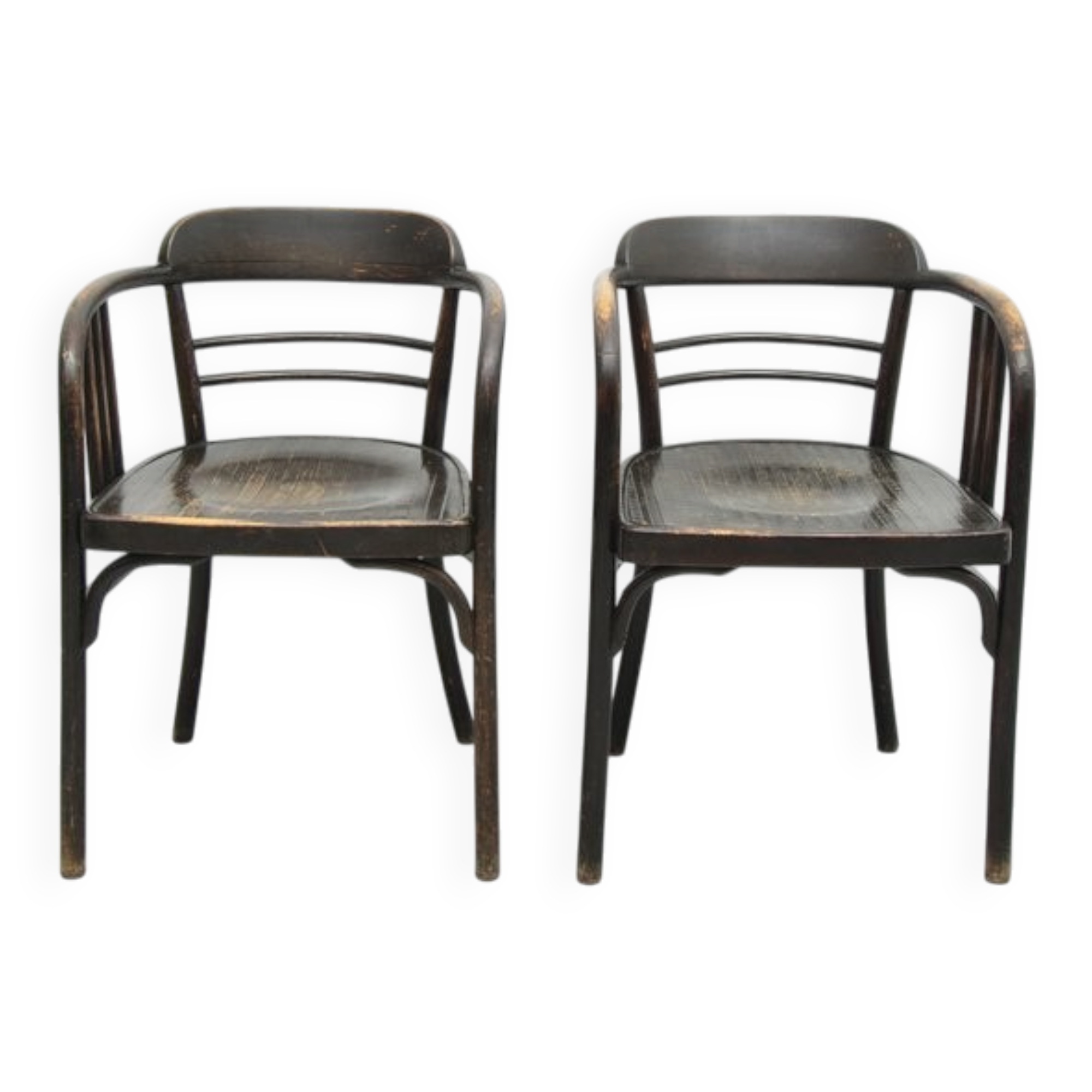 Model 6093 beech chairs by Jacob & Josef Kohn, Vienna, 1890s, set of 2