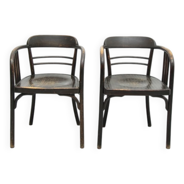 Model 6093 beech chairs by Jacob & Josef Kohn, Vienna, 1890s, set of 2