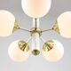 Mid-century Modern Italian Brass and Opaline Sputnik Chandelier