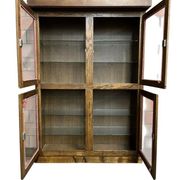 Robust vintage wooden display cabinet / wardrobe