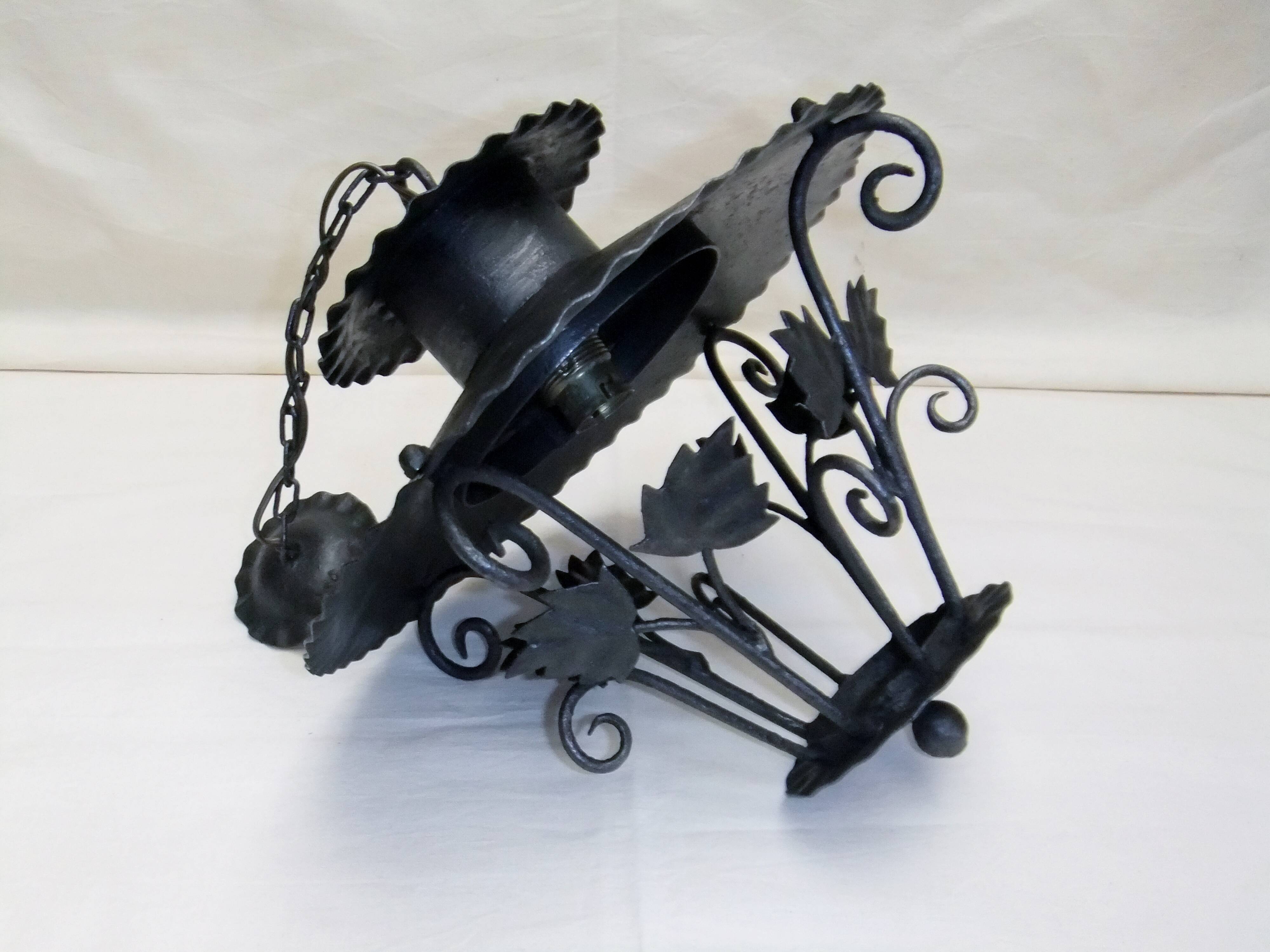 Vintage wrought iron pendant light