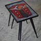2 nesting varnished ceramic coffee tables - the brothers jean & robert cloutier 1950