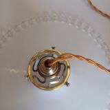 Suspension rises and falls - Opaline and fluted glass - 1930