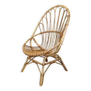 fauteuil vintage en rotin