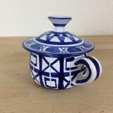 Bonbonnière sucrier Robert Picault, blue ceramic