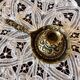 Hand candle holder medieval style solid brass twentieth century