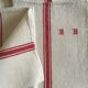 Pair of dishcloths linen monograms old