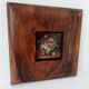 Tableau miniature vintage nature morte huile sur planche