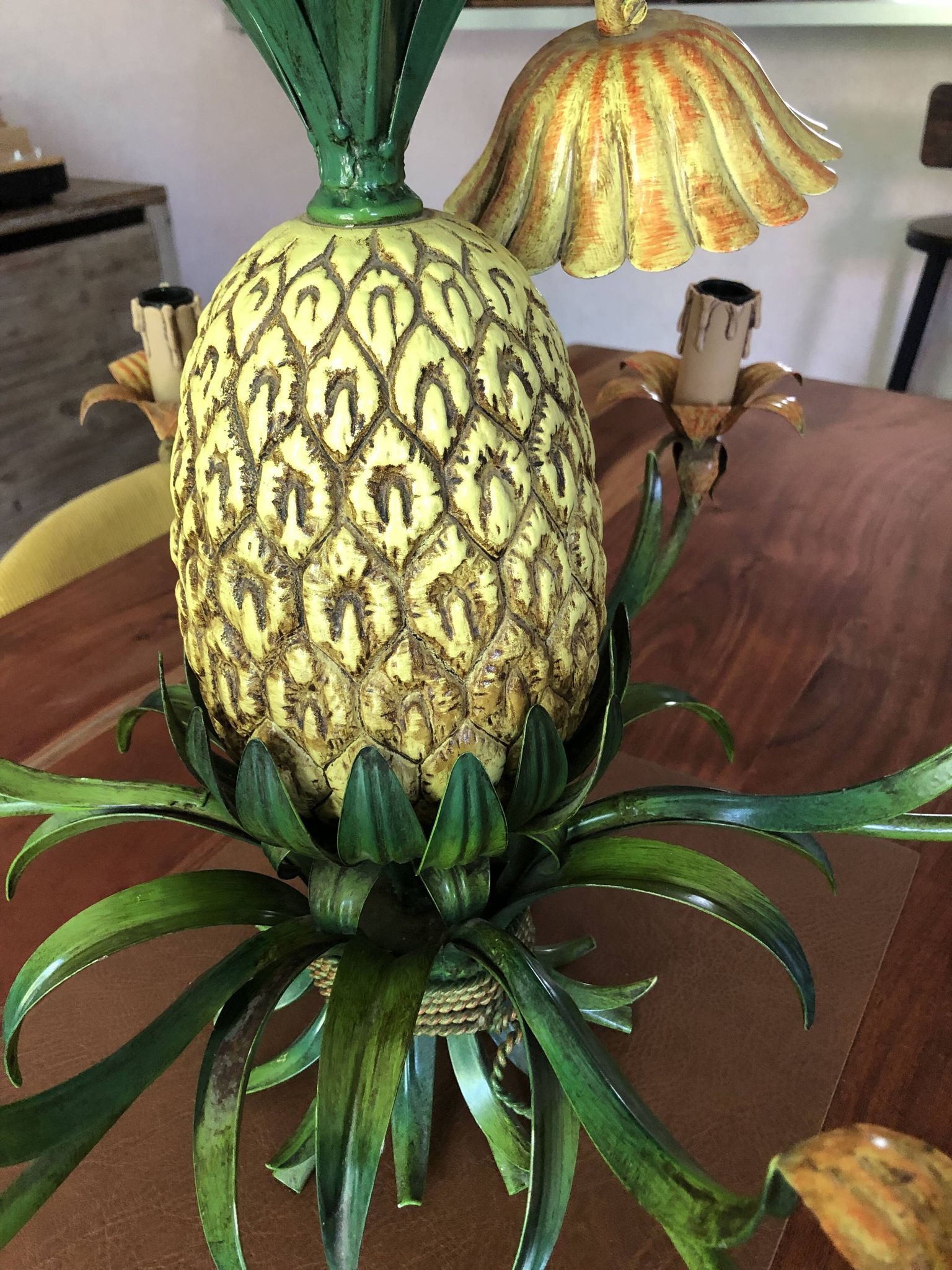 Vintage 1950s pineapple chandelier by Maison Charles.