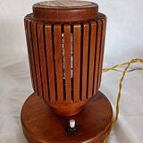 Pair of wooden bedside lamps