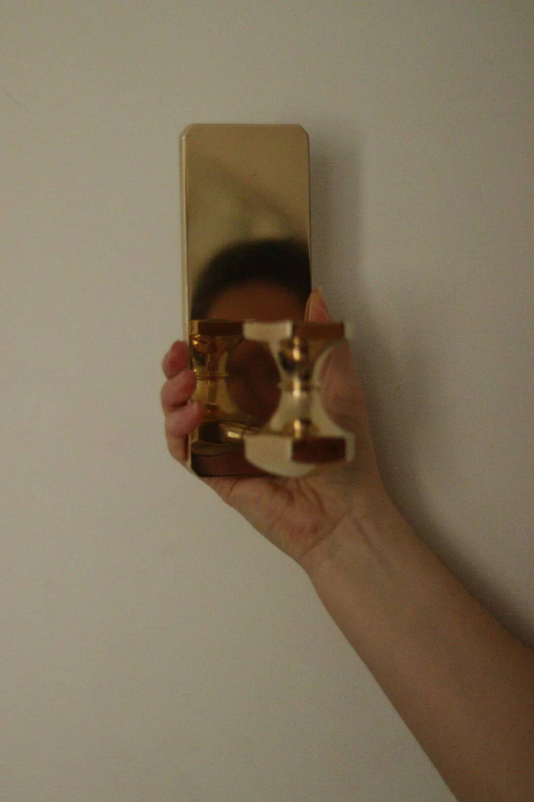 1988, single mid-century Swedish brass sconce by Gusum