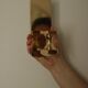 1988, single mid-century Swedish brass sconce by Gusum