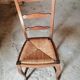 Lot de 6 chaises en bois et paille ancienne