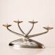 Elegant modernist WMF Ikora chandelier with 4 lights in silver-plated metal.