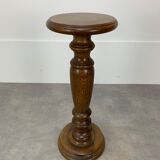 Turned wood pedestal column