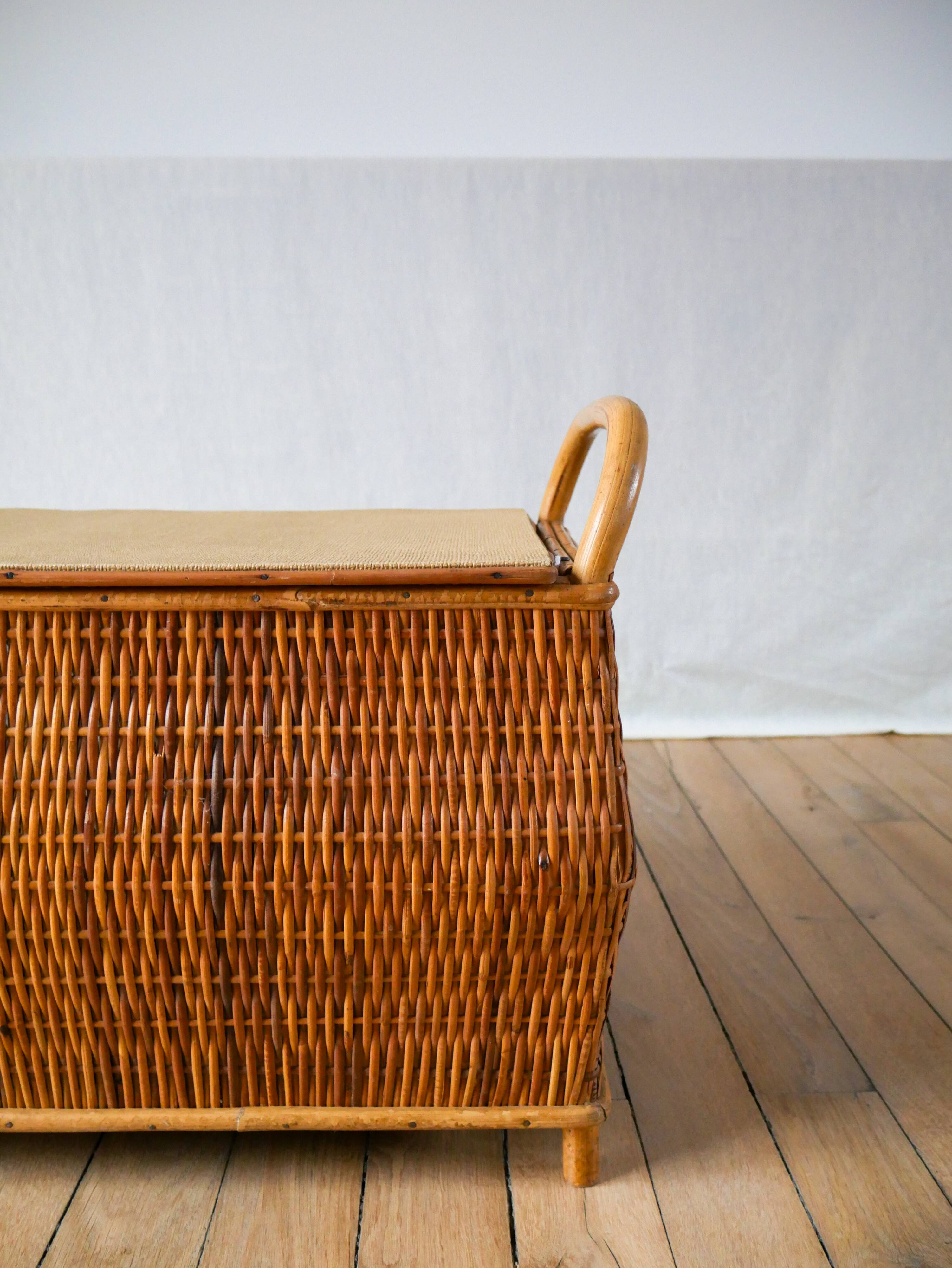 Rattan and bamboo toy bench 1970