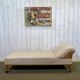 English daybed from the early 20th century in oak, some stains on the fabric