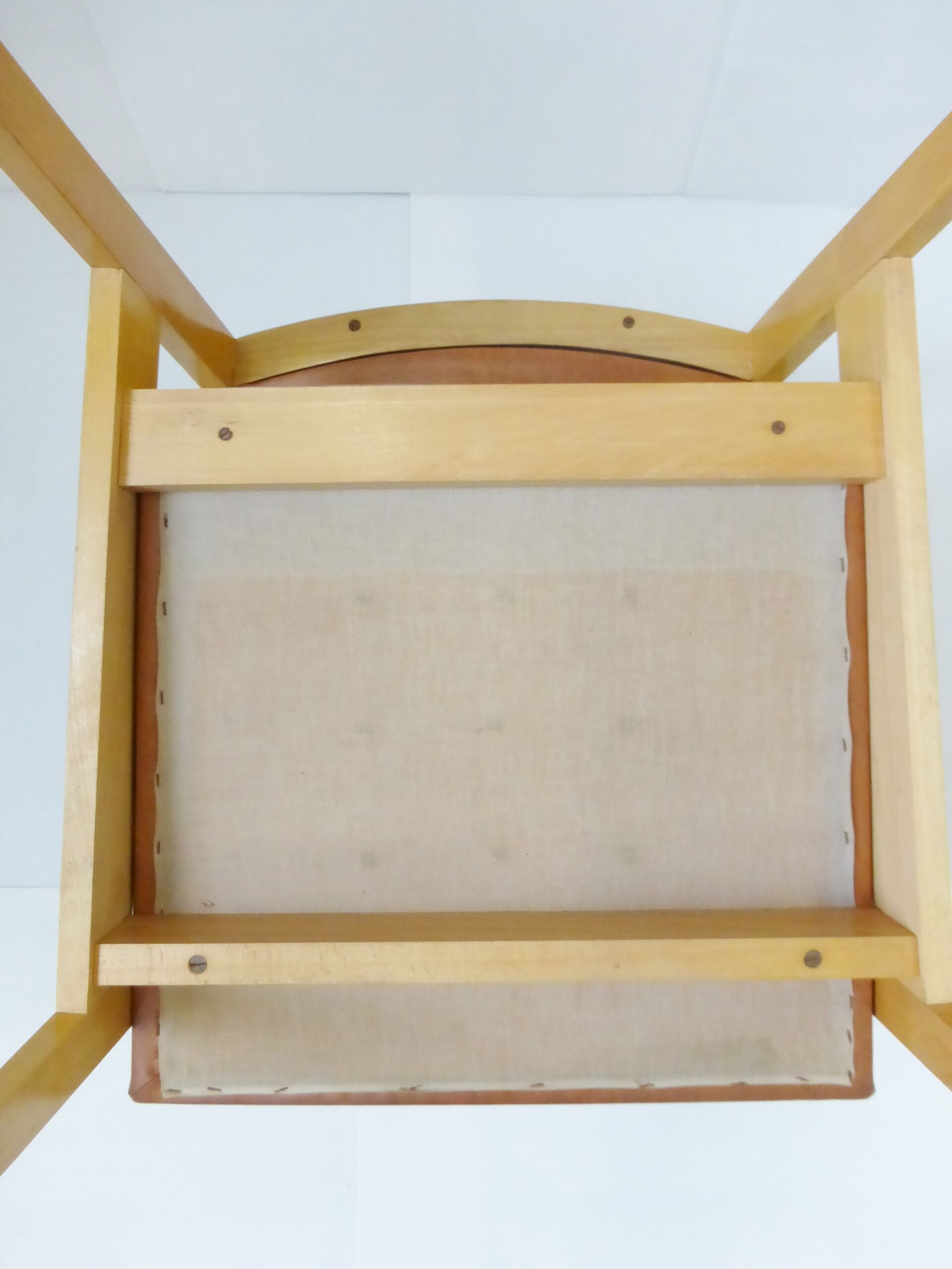 Pair of chairs 1950 Brown leatherette & oak vintage 50's