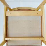 Pair of chairs 1950 Brown leatherette & oak vintage 50's