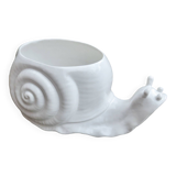 Cache pot zoomorphe "escargot" en céramique blanche 1970 1980
