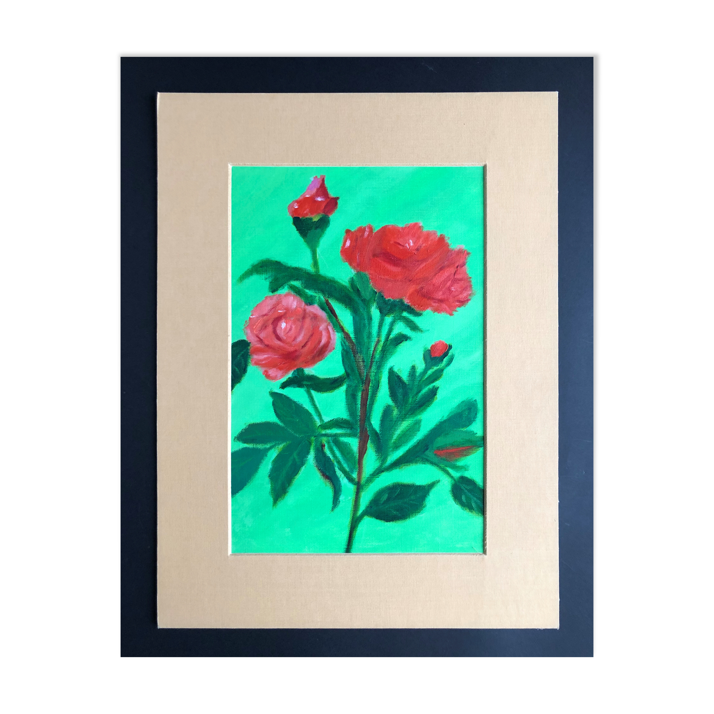 Still life with red roses