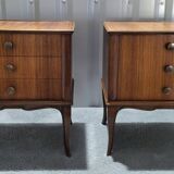 Paire de chevets tables de nuit Art Déco Vintage