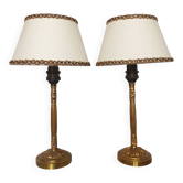 Pair of antique gilt bronze lamps