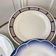 Set of 6 flat plates mismatched Digoin Sarreguemines