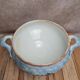 Antique Gien soup tureen with blue thistle decoration, ironstone.