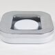 Square white ashtray Ico Parisi, chrome and melamine by Lamperti, Italy, 1970s.