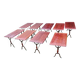9 tables bistrot en bois et fer forgé, 1900