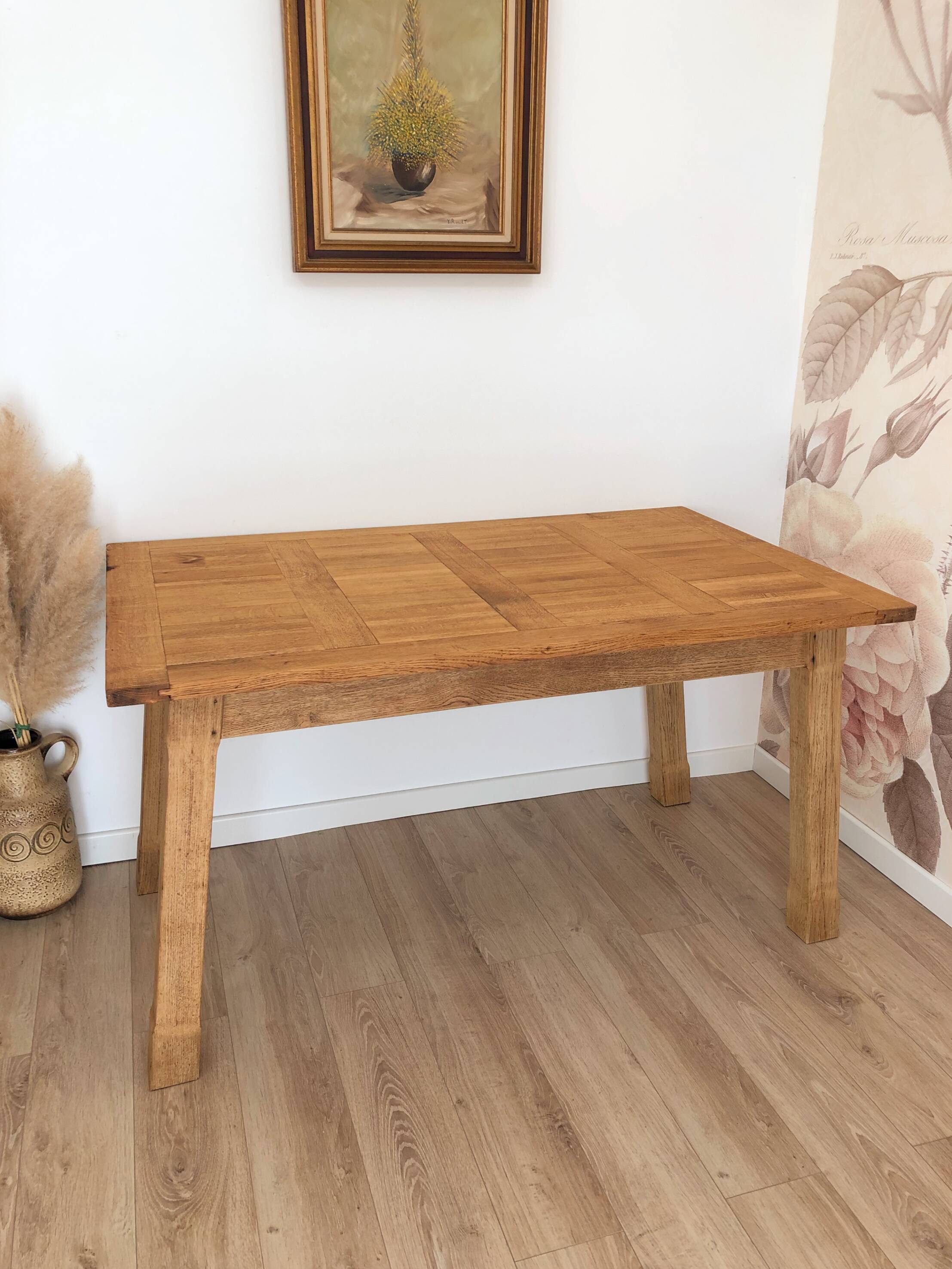 Vintage solid oak farmhouse table