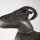 Brutalist Ram Shaped Fireplace Tool Set in Hand Forged Metal