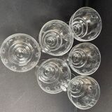 6 water glasses – guilloche blown crystal