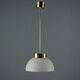 Vintage ceiling light in brushed aluminium and glass, 1960s design.