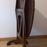 Round winemaker's table on original leather inlay gilded