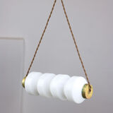 Mid-century opaline & brass pendant lamp