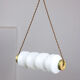 Mid-century opaline & brass pendant lamp