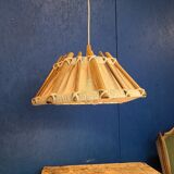 Suspension en bois et tissu, années 60